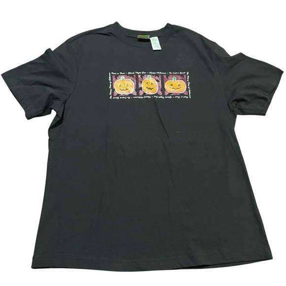 Tops - Vintage Halloween Pumpkin Graphic Tee Size Large 100% Cotton October whimsygoth